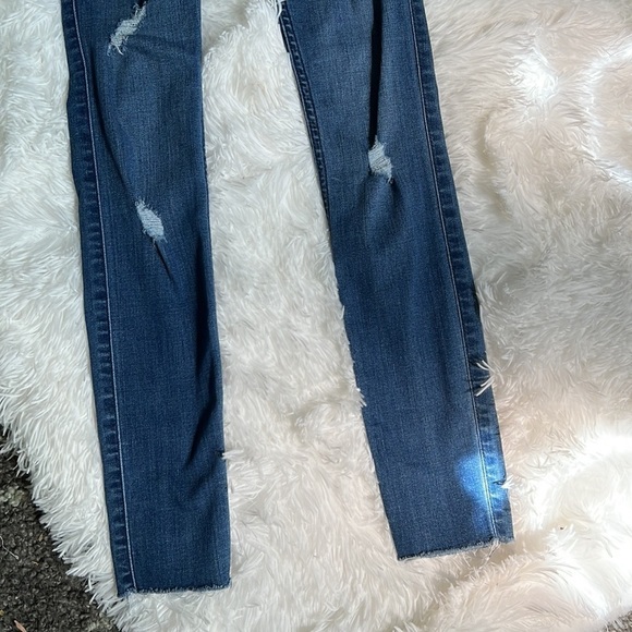 HOLLISTER High Rise Super Skinny Distressed Raw Hem Jeans, Size W24/L28, GUC. - Picture 3 of 10